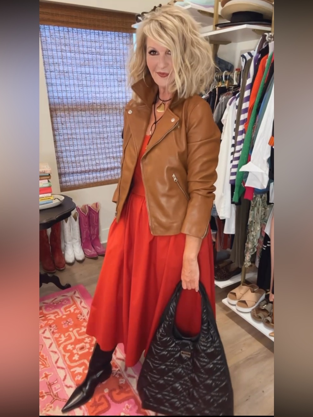 Quince Brown Leather Moto Jacket - Picture 8 of 14